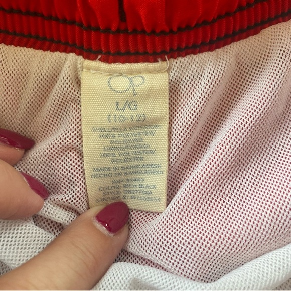 OP Boys Red, Gray & Black Swim Trunks Size Large 10/12 - Picture 3 of 5